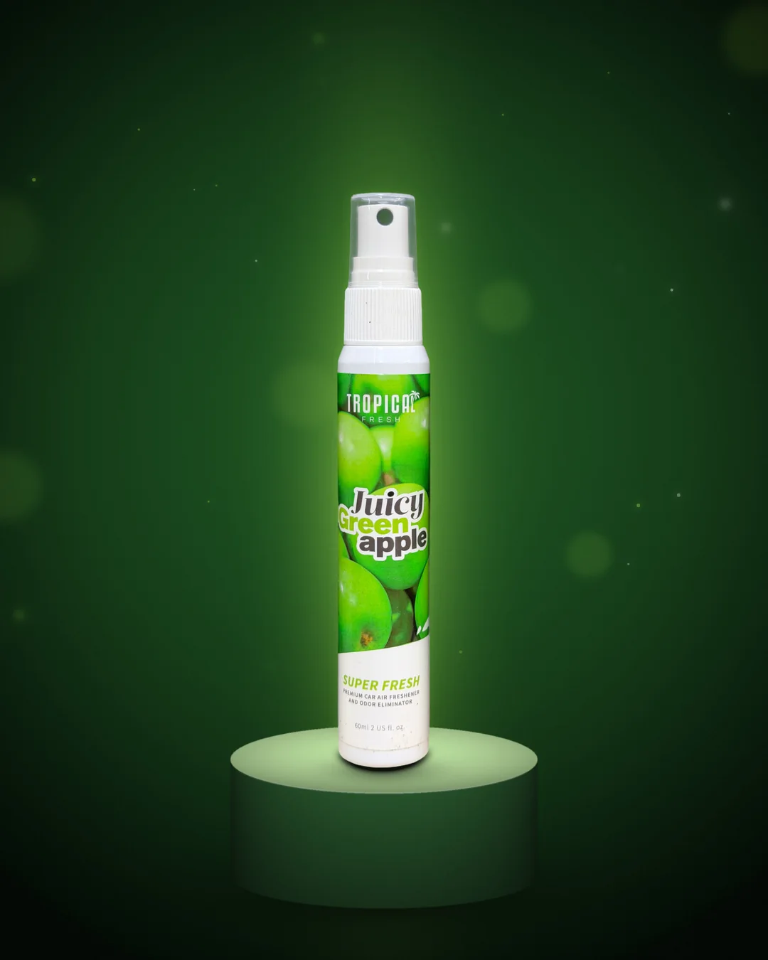 Juicy Green Apple autoparfum spray van 60 ml, echte productfoto
