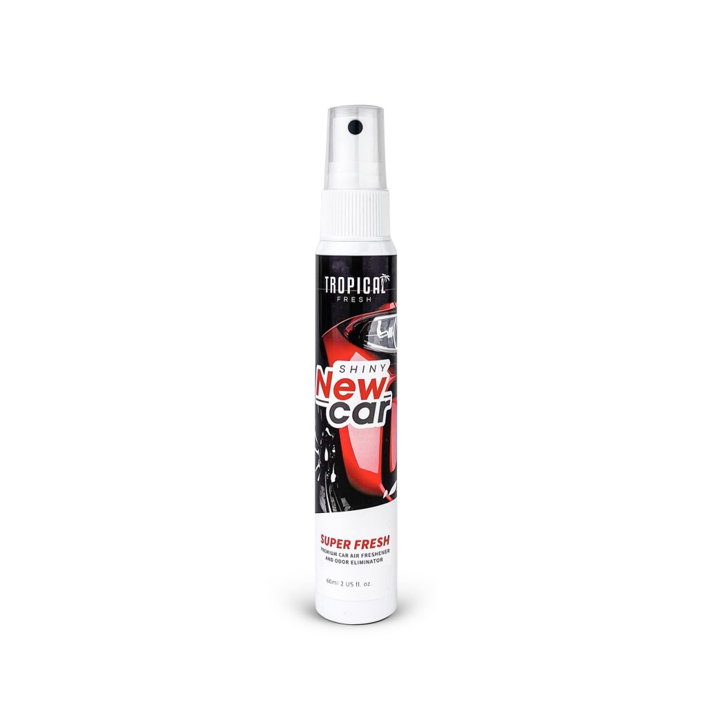 Shiny New Car autoparfum, de nieuwe-autogeur als 60 ml spray van Tropical Fresh